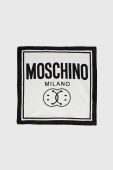 Шовкова кишенькова хустка Moschino x Smiley колір білий Шовкова кишенькова хустка Moschino x Smiley колір білий