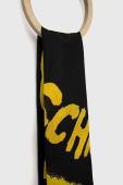 Бавовняна хустка на шию Moschino колір чорний візерунок Бавовняна хустка на шию Moschino колір чорний візерунок