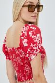 Блузка Superdry жіноча колір червоний принт квіти