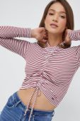 Блузка Pepe Jeans жіноча колір бордовий візерунок (2611487) Блузка Pepe Jeans жіноча колір бордовий візерунок (2611487)