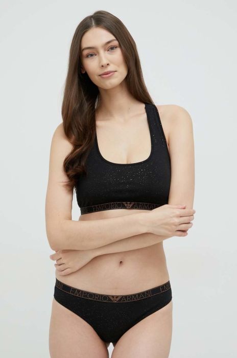 Набір: бюстгальтер і труси Emporio Armani Underwear колір чорний Набір: бюстгальтер і труси Emporio Armani Underwear колір чорний