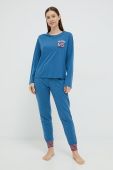 Піжамний лонгслів United Colors of Benetton колір блакитний Піжамний лонгслів United Colors of Benetton колір блакитний