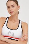 Спортивний бюстгальтер P.E Nation The Original колір білий візерунок Спортивний бюстгальтер P.E Nation The Original колір білий візерунок