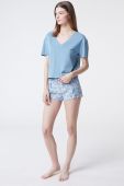 Піжамні шорти Etam Maeko - Short жіночі колір блакитний