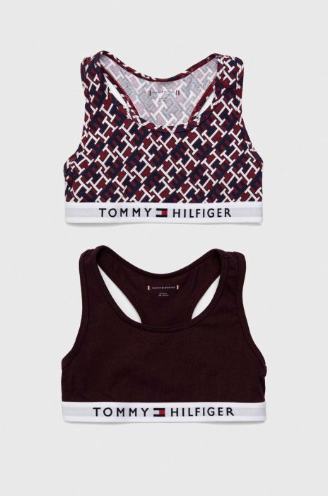 Дитячий бюстгальтер Tommy Hilfiger 2-pack колір бордовий Дитячий бюстгальтер Tommy Hilfiger 2-pack колір бордовий