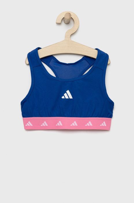 Дитячий спортивний бюстгальтер adidas Performance колір синій Дитячий спортивний бюстгальтер adidas Performance колір синій