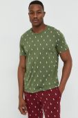 Бавовняна піжамна футболка Polo Ralph Lauren колір зелений візерунок (2795892)