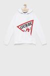 Дитяча бавовняна кофта Guess колір білий з аплікацією (2424415)
