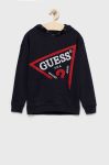 Дитяча бавовняна кофта Guess колір синій з аплікацією (2424420)
