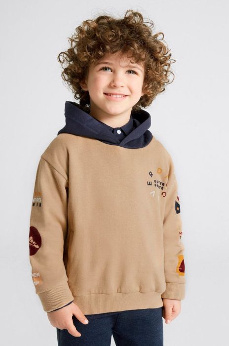 Дитяча кофта Mayoral колір бежевий з принтом (2548970) Дитяча кофта Mayoral колір бежевий з принтом (2548970)