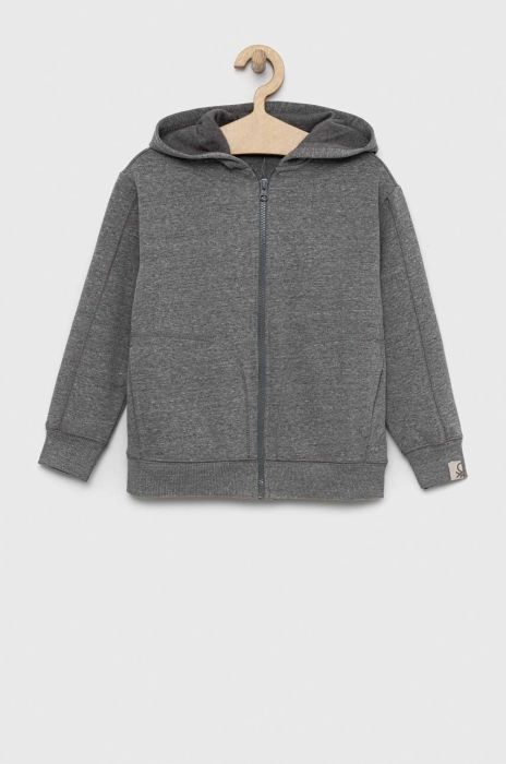 Дитяча кофта United Colors of Benetton колір сірий з капюшоном меланж (2886612) Дитяча кофта United Colors of Benetton колір сірий з капюшоном меланж (2886612)