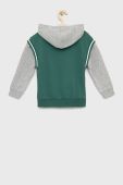 Дитяча кофта United Colors of Benetton колір зелений з капюшоном візерунок