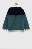 Дитяча кофта Sisley колір зелений з капюшоном однотонна Дитяча кофта Sisley колір зелений з капюшоном однотонна