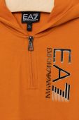 Дитяча кофта EA7 Emporio Armani колір помаранчевий однотонна