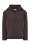 Дитяча кофта Lego Wear колір коричневий з капюшоном з аплікацією