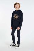 Дитяча кофта Protest колір синій з капюшоном з принтом