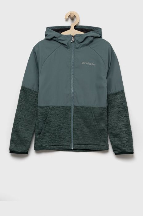 Дитяча кофта Columbia колір зелений однотонна Дитяча кофта Columbia колір зелений однотонна