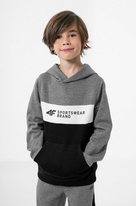 Дитяча кофта 4F колір сірий з принтом (2699772)