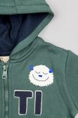 Дитяча кофта zippy колір зелений з капюшоном з принтом (2770212)