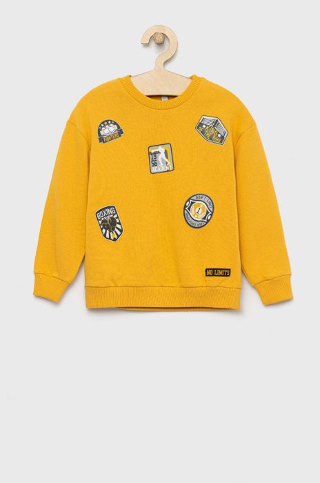 Дитяча бавовняна кофта Birba&Trybeyond колір жовтий з принтом