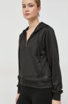 Кофта Guess Marthe жіноча колір чорний з капюшоном з принтом Кофта Guess Marthe жіноча колір чорний з капюшоном з принтом