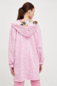 Кофта Femi Stories Lovin жіноча колір рожевий з капюшоном візерунок