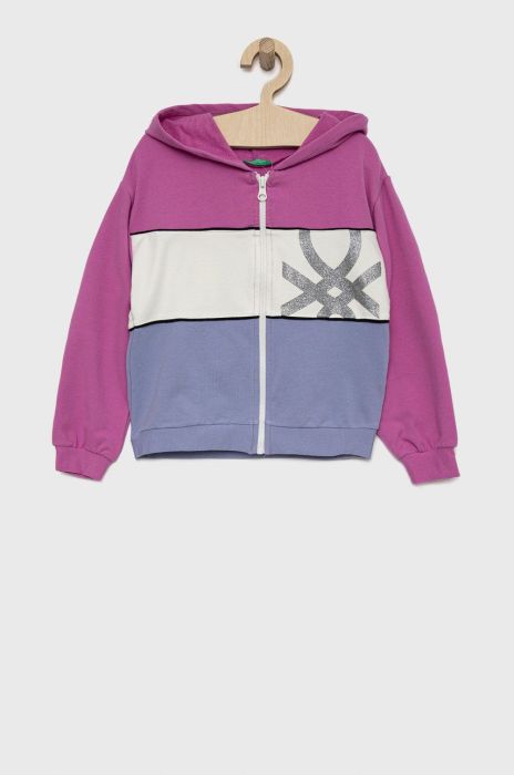 Дитяча кофта United Colors of Benetton колір фіолетовий однотонна (2680370) Дитяча кофта United Colors of Benetton колір фіолетовий однотонна (2680370)