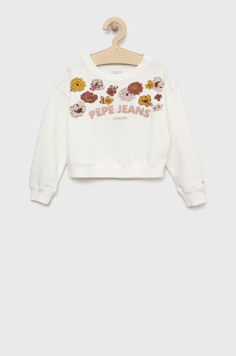 Дитяча кофта Pepe Jeans Eleanor колір бежевий з принтом Дитяча кофта Pepe Jeans Eleanor колір бежевий з принтом