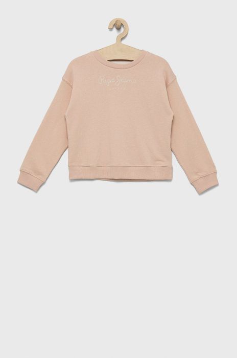 Дитяча бавовняна кофта Pepe Jeans колір рожевий з принтом Дитяча бавовняна кофта Pepe Jeans колір рожевий з принтом