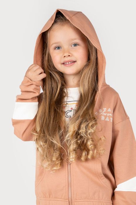 Дитяча бавовняна кофта Coccodrillo колір рожевий з капюшоном з принтом (2731359) Дитяча бавовняна кофта Coccodrillo колір рожевий з капюшоном з принтом (2731359)