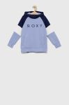 Дитяча кофта Roxy колір фіолетовий з капюшоном візерунок
