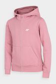 Дитяча кофта 4F колір рожевий з капюшоном однотонна Дитяча кофта 4F колір рожевий з капюшоном однотонна