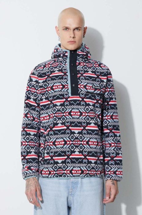 Кофта Columbia чоловіча колір чорний з капюшоном візерунок 2013705-371 Кофта Columbia чоловіча колір чорний з капюшоном візерунок 2013705-371