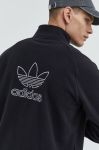 Кофта adidas Originals Adicolor Classics Trefoil Teddy Fleece Jacket чоловіча колір чорний з аплікацією HK7295-BLACK Кофта adidas Originals Adicolor Classics Trefoil Teddy Fleece Jacket чоловіча колір чорний з аплікацією HK7295-BLACK
