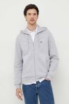 Кофта Lacoste чоловіча колір сірий з капюшоном однотонна Кофта Lacoste чоловіча колір сірий з капюшоном однотонна