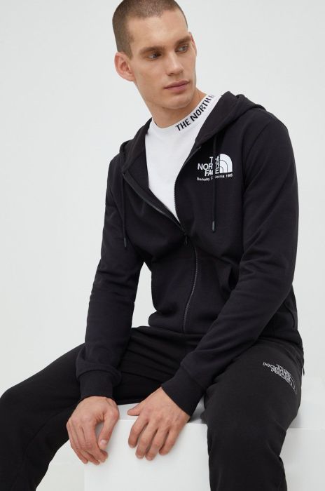 Бавовняна кофта The North Face чоловіча колір чорний однотонна Бавовняна кофта The North Face чоловіча колір чорний однотонна