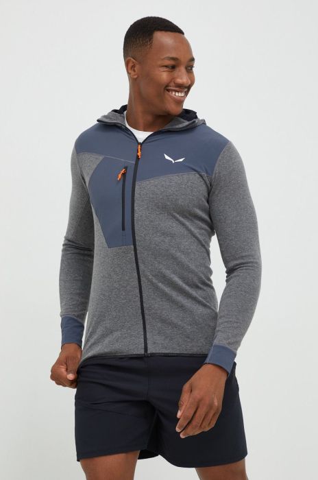 Спортивна кофта Salewa Puez 2 Dry чоловіча колір сірий візерунок Спортивна кофта Salewa Puez 2 Dry чоловіча колір сірий візерунок