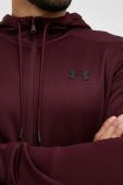 Кофта Under Armour колір бордовий з капюшоном однотонна