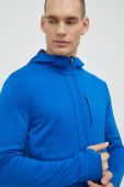 Спортивна кофта Icebreaker Quantum Iii чоловіча з капюшоном однотонна колір блакитний
