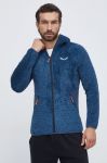 Спортивна кофта Salewa Tognazza чоловіча з капюшоном однотонна колір блакитний Спортивна кофта Salewa Tognazza чоловіча з капюшоном однотонна колір блакитний