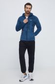 Спортивна кофта Salewa Tognazza чоловіча з капюшоном однотонна колір блакитний