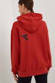 Бавовняна кофта Diadora колір червоний однотонна Бавовняна кофта Diadora колір червоний однотонна