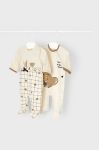 Mayoral Newborn Дитячі повзунки (2-pack) колір бежевий (2573136)