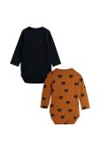 Mini Rodini Боді для немовлят (2-pack) колір коричневий (2581417) Mini Rodini Боді для немовлят (2-pack) колір коричневий (2581417)