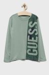 Дитячий бавовняний лонгслів Guess колір бірюзовий з принтом (2512453) Дитячий бавовняний лонгслів Guess колір бірюзовий з принтом (2512453)