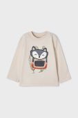 Дитячий бавовняний лонгслів Mayoral колір бежевий з принтом (2490227)