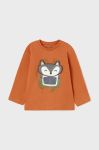 Дитячий бавовняний лонгслів Mayoral колір помаранчевий з принтом (2490239) Дитячий бавовняний лонгслів Mayoral колір помаранчевий з принтом (2490239)