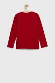 Дитячий бавовняний лонгслів Guess колір червоний з аплікацією (2691118)