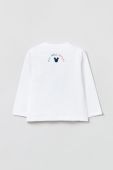 Бавовняний лонгслів для немовлят OVS колір білий з принтом (2792564)