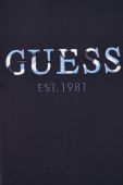 Бавовняний лонгслів Guess колір синій однотонний